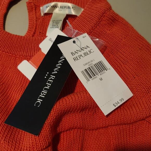 NWT Banana Republic coral cotton short sleeve sweater - medium - Picture 5 of 5